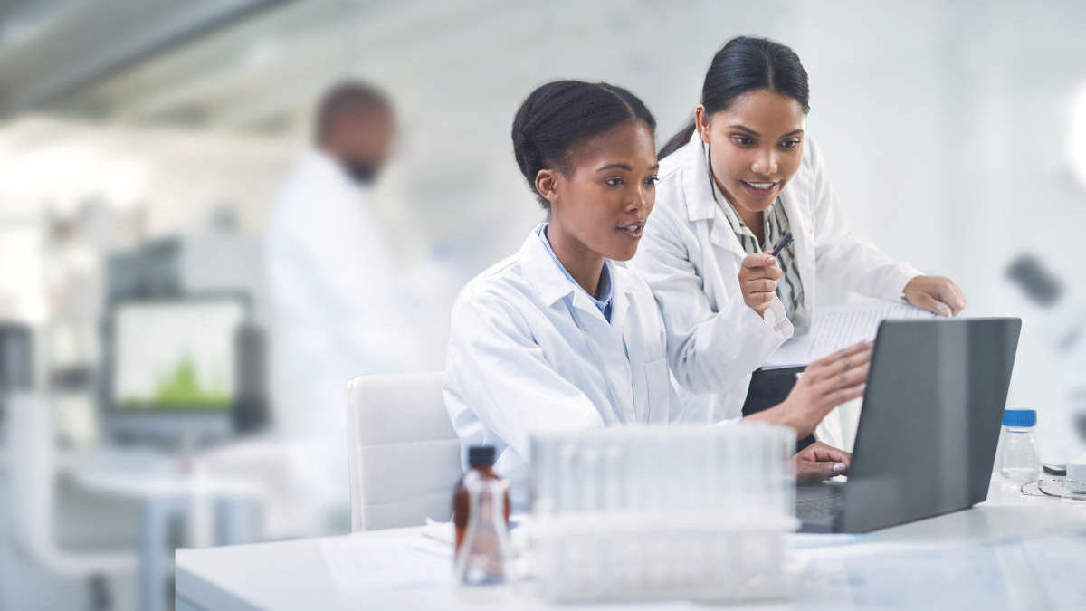 happy people working in lab